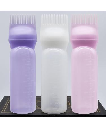 JIHUOO 2 Pcs 6 Ounce Plastic Root Comb Applicator Bottle Hair Dye Color Comb Bottle Hair Oil Applicator Bottle Hair Dye Container Applicator Bottle with Graduated Scale White - Buy Online on GoSupps.com