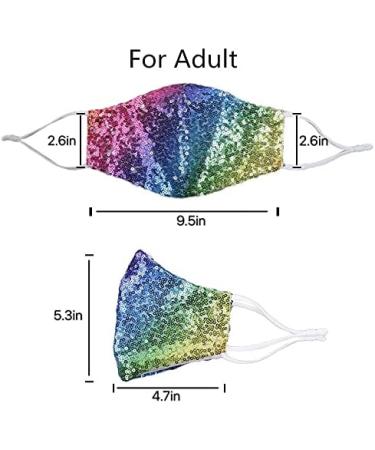 Bling Sequin Fashion Face Mask with 2 Filters | Reusable Sparkly Glitter Mask for Women | Adjustable Ear Loops | Gold - Buy Online on GoSupps.com