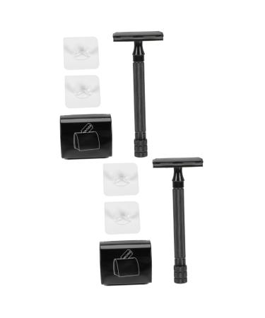 Beaupretty 2 sets of razor-set vintage beard shaver beard razor-based razor manual razor manual razor blade men razor cosmetics aluminum alloy man blackx2st 1 piece (1 Pack)