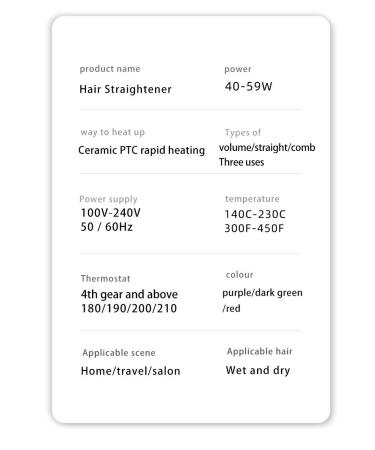 Professional 3 in 1 Hair Straightener & Curler - Adjustable Temperature Flat Iron & Hot Comb for Effortless Styling - Buy Online on GoSupps.com