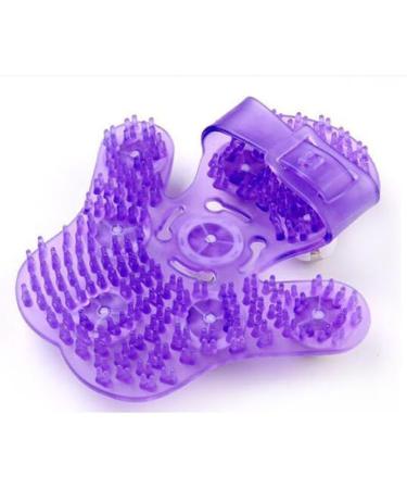 Uqmiqura Palm Shaped Massage Glove - Body Massager with 9 360-Degree Scooters & Metal Roller Ball for Stress Relief (Purple) - Buy Online on GoSupps.com