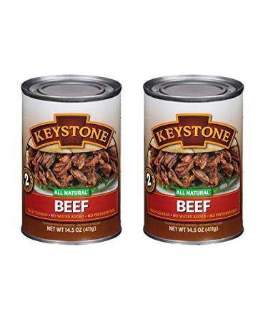 Keystone Meats All Natural Canned Beef, Ground, 14 Ounce (Pack of 2) 14.49 Ounce (Pack of 2)