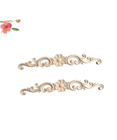 Angoily Carved Onlay Wall Decals 4 pcs Wood Appliques Corner Furniture unpainted Frames Wood Furniture Wood Flower White Embryo Furniture Appliques Onlays Corner Onlay - Buy Online on GoSupps.com