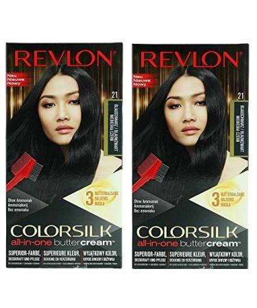 Revlon Colorsilk Buttercream long lasting color blue black hair color 12Bb 2 Pack