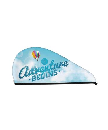 The Travel Adventure Begins Microfiber Hair Towel Soft Super Absorbent Hair Towel Wrap for Women Coral Velvet Quick Dry Hair Cap for Long Curly and Thick Hair