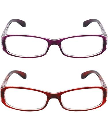 Inlefen Super Light Reading Glasses | 2 Pairs Fashion Full Frame Eyeglasses | 3.0x Magnification | International Shipping - Buy Online on GoSupps.com