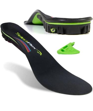 SelectFlex  Adjustable Arch Support Orthotic Insoles Helps a Person with Plantar Fasciitis  Neuropathy  Flat Feet  Overpronation  Foot Pain  Mortons Neuroma  Low Back Pain Women 7.5-8.5 Men 6.5-7.5 B: Women's 7.5-8.5 / M...