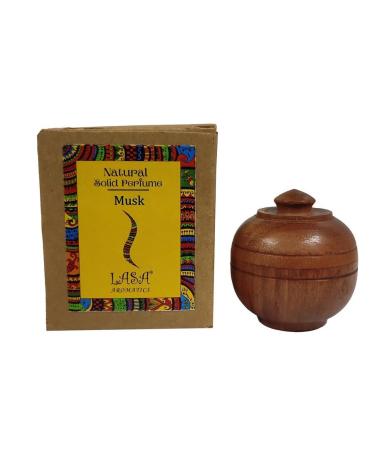 ANANYA FASHION & CRAFTS HUB Musk Natural Solid Perfume Beeswax Long Lasting Body Fragrance Balm Solid State Eau De Perfum in Wooden Jar 6 gm