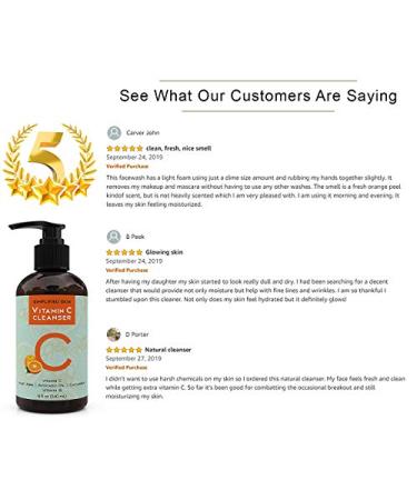 Vitamin C Facial Cleanser | Daily Anti-Aging & Acne Gel | Natural Makeup Remover for Oily, Dry & Sensitive Skin - Simplified Skin - Buy Online on GoSupps.com