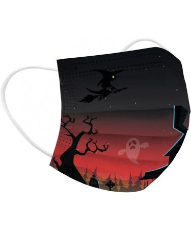 3 Ply Disposable_Face_Mask with Halloween Cute Pattern Design Comfortable Covers Suitable For Adults Outdoor Use Protection - Buy Online on GoSupps.com