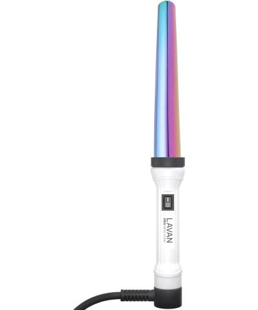 Professional Titanium Curling Wand 0.75-1.25 Inch | Rainbow Ceramic Iron for Frizz-Free Beach Waves | Durable Hot Tool with Glove - Buy Online on GoSupps.com