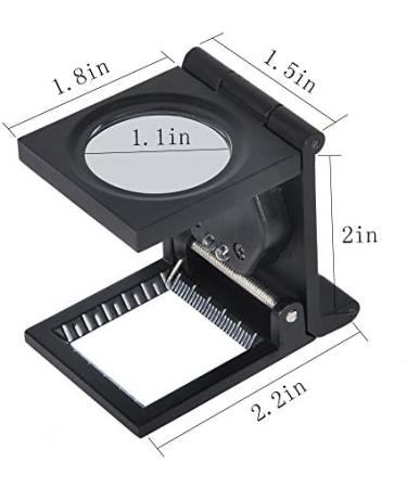 1pc 10X Magnifier LED Three Folding Magnifier Magnifying Glass with Scale Magnifying Glass for Cloth Jewelers Watch - Buy Online on GoSupps.com