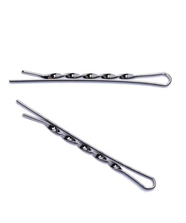 Fashion 20Pcs 55cm hair clip pin hairpin spiral silver color bobby pins for women-girl-hair-clip-styling accessories metal clips (metal color: gun black) 20 pieces (1 Pack)