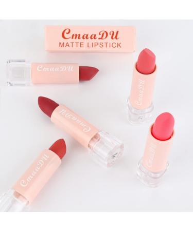 5Pcs Dark Orange Red Pink Mauve Matte Lipstick Set - Long Lasting Smudge Proof Lipstick Kit for Women - Buy Online on GoSupps.com