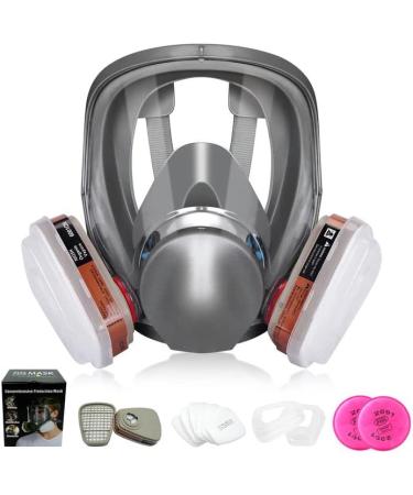 Full Face Respirator Mask with Filters 17 in1 6800 Reusable Respirator Paint Spray Dust Shield Cover Mask Ideal for Painting Spray Epoxy Resin Car Spraying Dust Polishing Welding Sanding - Buy Online on GoSupps.com