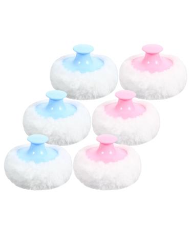 Lot de 6 Houppettes Douces pour B b en Peluche Applicateurs Lavables pour Poudre Corporelle ponge Poudre Hygi nique Adapt es aux Peaux Sensibles Usage Quotidien et Voyage