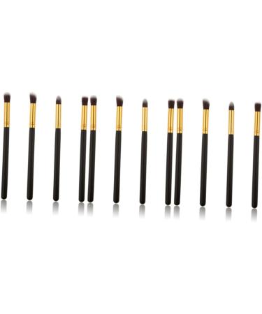 FOYTOKI 12 Pcs Eye Make-up Brush Kit Creme Eyeshadows Eyeliner Makeup Pencil Glitter Eyeshadow Black - Buy Online on GoSupps.com