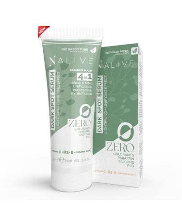 Nalive ZERO - Dark Spot Remover Face Cream Hypoallergenic for Delicate Skin - Vitamins C B3 E - Made in Italy - Pigmentation treatment skin Serum - NO Paraffin Silicones Perfume PEG - 30ml