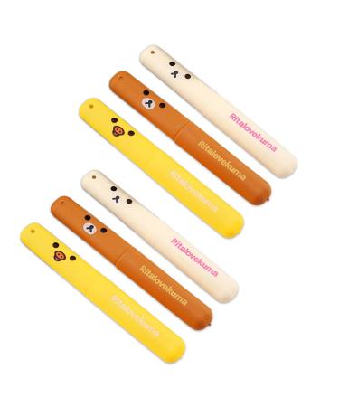 Eihi 6 pieces of toothbrushes children toothbrush box toothbrushes toothbrush toothbrush cover dustproof Lightweight Portable Household Travel Outdoor Camping (3 colors)
