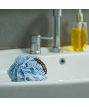 4 Pack Extra Large Bath Loofah Sponge Set - Mesh Pouf Scrubber for Shower, Pink White Blue Green - Buy Online on GoSupps.com