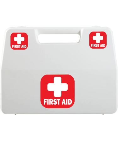 TOTOMO 12pc First Aid Kit Sign Sticker Set - Self Adhesive Vinyl Decal Medical Cross Emergency Box Hospital Ambulance - Light Reflective - 4x4 + 2x2 Sizes - Buy Online on GoSupps.com