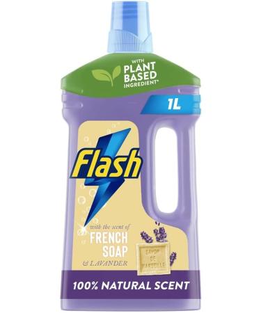 Flash Traditional Collection with The Scent of Natural French Soap & Lavender: Multi-Purpose Cleaning Spray 500ml + Floor Multi-Purpose Liquid Cleaner 1L + Our Gift for You: Organza Bag 9x7x0.1cm - Buy Online on GoSupps.com