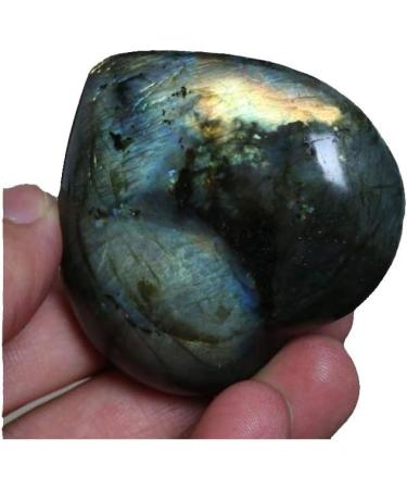 Natural Labradorite Heart Love Palm Stone Worry Stone Crystal Quartz Gemstone Pocket Stone Reiki Balancing Decoration 100-150 Grams Stone Collection - Buy Online on GoSupps.com