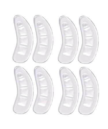 4 Pairs Non-Slip Stickers Cushion Self- Adhesive Anti- Slip Stick Pads Shoes Heel Protector Toe Memory Metatarsal Pads Anti Slip Sport Ice Breathable Insole Flannel Transparent Color 8.3x2.8cm