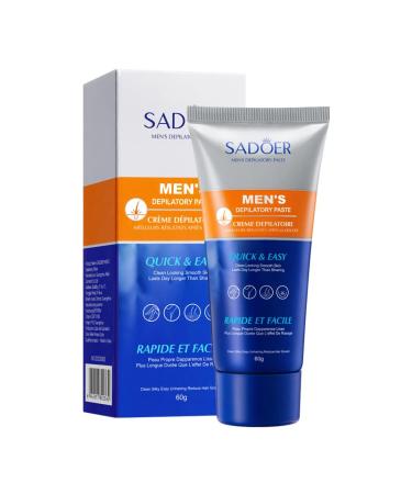Hair Removal Cream for Men - Painless Flawless Soothing Depilatory for Unwanted Coarse Male Body Hair - No Hair Crew Intimate/Private At Home
