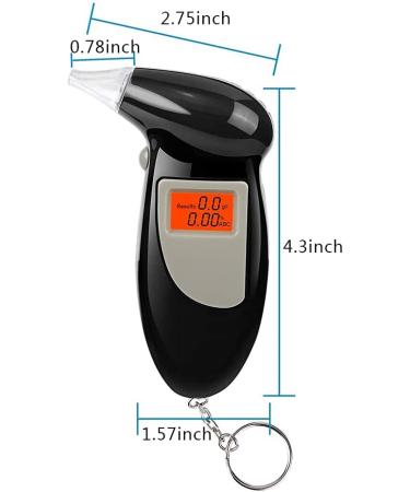 OFZVEOB Portable Digital LED Display Breathalyzer - Police Accurate Alcohol Tester with Keychain and 10 Mouthpieces - Buy Online on GoSupps.com
