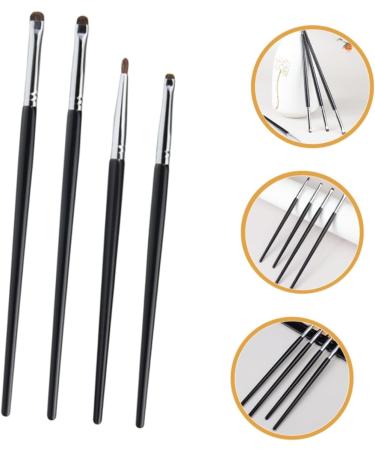 FOMIYES 4pcs Eyeliner Brush Wand Wooden Handle Horse Hair Small Eyeliner Brush Eye Makeup Tool - Buy Online on GoSupps.com