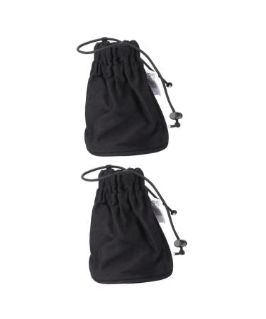 Beavorty 2 Pcs Blow Dryer for Curly Hair Burlap Bags Drawstring Hair Dryer Bag Travel Bag Pocket 13.2*10.3cmx2pcs Blackx2pcs