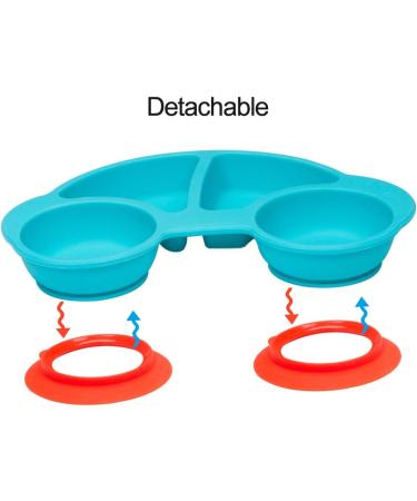 Baby Silicone Placemat Non-Slip Feeding Plate for Toddlers - BPA-Free, FDA Approved, Dishwasher Safe (New Car Blue) - Buy Online on GoSupps.com