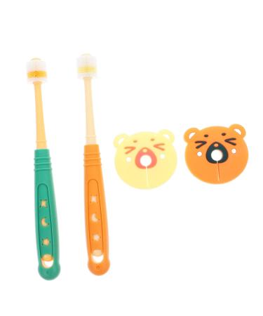 Watiifufu 2 pieces 360 Baby toothbrush children's toothbrush oral care tools 360 degrees toothbrush 360 degrees toothbrushes silicone toothbrushes tooth toothbrushes for toothbrush for