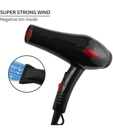 Pro Salon Grade Fast Drying Hair Dryer Ionic and Infrared Heat hairdryer 2000W Long Cord & Hang up Loop 2.8m 2 Heat Settings 3 Speed settingsConcentrator Nozzle Black Small Gift - Buy Online on GoSupps.com