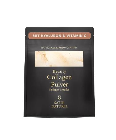 Satin Naturel Natural Satin High-Dose Collagen Powder with Hyaluronic Acid and Vitamin C Hydrolyzed Collagen Peptides Type 1 & 3 Unflavored Bovine Collagen Powder
