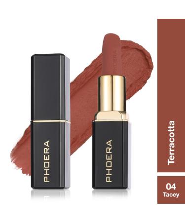 Phoera Non Transfer Lipstick Waterproof Smudge-Proof Long-Lasting Formula (04 Tacey) - Buy Online on GoSupps.com