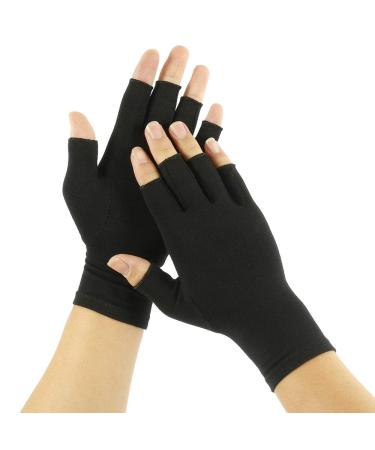 Arthritis Compression Gloves Support and Warmth for Hands Finger Rheumatoid & Osteoarthritis Reduce Pain Increase Circulation Relief Carpal Tunnel Tendonitis Open Finger for Women Men(M)