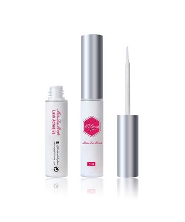 MIILAMOD Eyelash Glue, Lash Glue, Strong Hold Eyelashes Glue, False Eyelash Adhesive Latex-Free Safe on Skin, Waterproof White Lashes Glue, Suitable for Sensitive Eyes