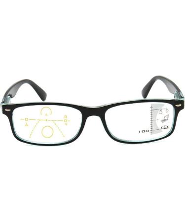 Shop Keephen Anti-Blue Light Progressive Multifocal Reading Glasses for Men & Women - Classic Square Frame Presbyopia +1.0 to +3.5 +1.50 Enlargement - Buy Online on GoSupps.com