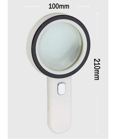 Handheld Illuminated Magnifying Glass with 12 Lights 30x Distortion-Free Portable Magnifying Glass for Newspapers Reading Magazines Maps Made in China - Buy Online on GoSupps.com