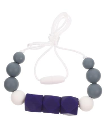 Healeved Chew Necklace for Boys and Girls Silicone Chew Toys for Kids Chewy Necklace Sensory for or Oral Motor Special Needs Blue Dark Blue