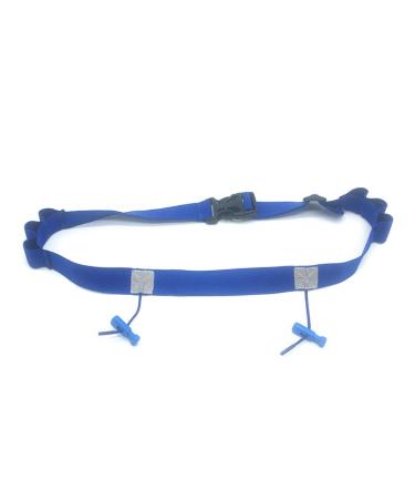 Running number belt with elastic gel loop and reflective strip for runners Cyclists Triathlete Start number belts Start number belts with a bag Start number belt nutritional belt Blue
