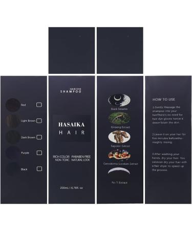  HASAIKA Shampoo for black hair black hair color natural shampoo for men and women long-lasting 200 ml black - Buy Online on GoSupps.com