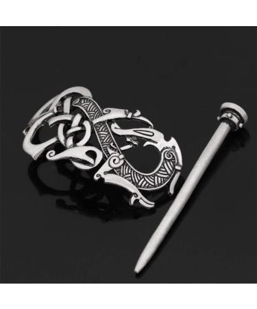 Lurrose Hair Clips Dragon Design Viking Jewelry Hair Clip Alloy Irish Hair Pin with Stick for Woman men - Buy Online on GoSupps.com