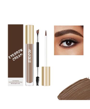 2PCS Eyebrow Cream Eyebrow Stamp Stencil Kit Natural waterproof make-up No colour loss No smudging (01#Chocolate brown)