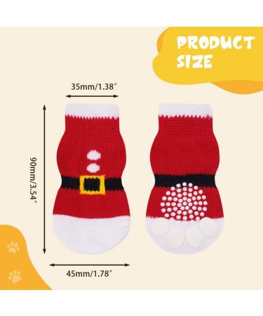 Auauy Indoor Anti-Slip Socks for Dogs & Cats | Pet Socks with Silicone Gel Traction | Paw Protection for Small-Medium Pets (Gray & White) - Buy Online on GoSupps.com