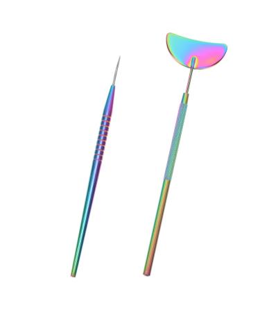Beavorty 1 Set Eyelash Stick Set Beauty Mirror Large Lash Mirror Lash Separator Tool Small Purse Organizer Eyelash Grafting Tool Lash Pick-up Stick Aluminum Eyelash Curler Moon