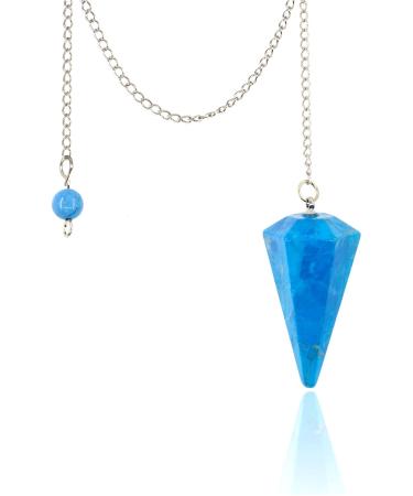 Seven Chakra Beads and Pendulum Natural Gemstones for Meditation Yoga Divination (Blue Turquoise)