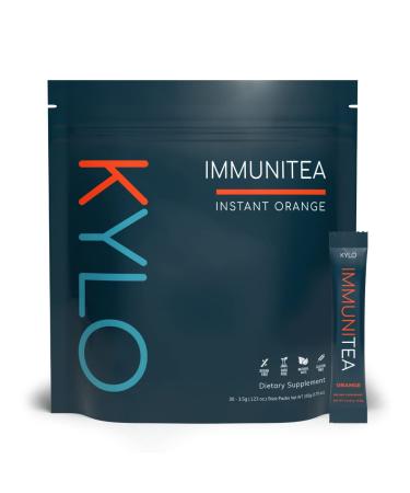 KYLO Instant Orange Immunitea - Support for Feelings of Stress & Overall Wellbeing (30 Single-Serve Sticks) | Sugar Free GMO Free Gluten Free | Ayurvedic Tea with All-Natural Herbs & Plants 30 Count (Pack of 1)